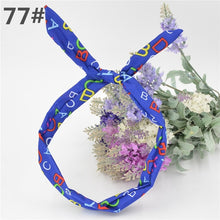 Load image into Gallery viewer, 1Pc Cute Leopard Dots lip print flower Bunny Rabbit Ear Ribbon Headwear Hairband Metal Wire Scarf Headband Hair Band Accessories