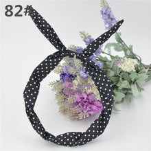 Load image into Gallery viewer, 1Pc Cute Leopard Dots lip print flower Bunny Rabbit Ear Ribbon Headwear Hairband Metal Wire Scarf Headband Hair Band Accessories