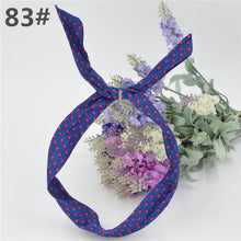 Load image into Gallery viewer, 1Pc Cute Leopard Dots lip print flower Bunny Rabbit Ear Ribbon Headwear Hairband Metal Wire Scarf Headband Hair Band Accessories