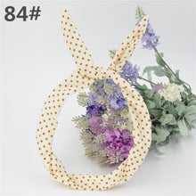 Load image into Gallery viewer, 1Pc Cute Leopard Dots lip print flower Bunny Rabbit Ear Ribbon Headwear Hairband Metal Wire Scarf Headband Hair Band Accessories