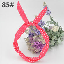 Load image into Gallery viewer, 1Pc Cute Leopard Dots lip print flower Bunny Rabbit Ear Ribbon Headwear Hairband Metal Wire Scarf Headband Hair Band Accessories