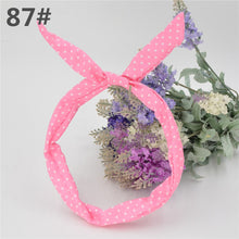 Load image into Gallery viewer, 1Pc Cute Leopard Dots lip print flower Bunny Rabbit Ear Ribbon Headwear Hairband Metal Wire Scarf Headband Hair Band Accessories