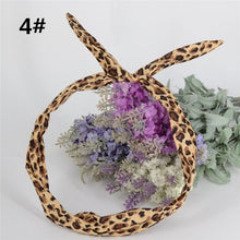 Load image into Gallery viewer, 1Pc Cute Leopard Dots lip print flower Bunny Rabbit Ear Ribbon Headwear Hairband Metal Wire Scarf Headband Hair Band Accessories