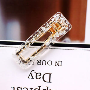 2019 New Women Girls Acrylic Hollow Waterdrop Rectangle Hair Clips Tin Foil Sequins Hairpins Barrettes Headband Hair Accessories