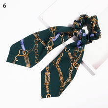 Load image into Gallery viewer, fashion summer Ponytail Scarf Elastic Hair Rope for Women Hair Bow Ties Scrunchies Hair Bands Flower Print Ribbon Hairbands