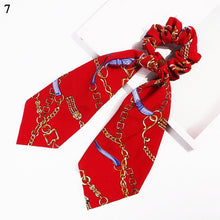 Load image into Gallery viewer, fashion summer Ponytail Scarf Elastic Hair Rope for Women Hair Bow Ties Scrunchies Hair Bands Flower Print Ribbon Hairbands