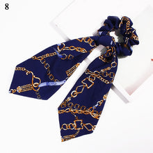 Load image into Gallery viewer, fashion summer Ponytail Scarf Elastic Hair Rope for Women Hair Bow Ties Scrunchies Hair Bands Flower Print Ribbon Hairbands