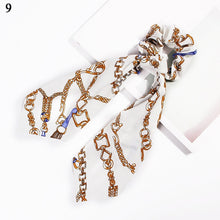 Load image into Gallery viewer, fashion summer Ponytail Scarf Elastic Hair Rope for Women Hair Bow Ties Scrunchies Hair Bands Flower Print Ribbon Hairbands