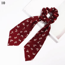 Load image into Gallery viewer, fashion summer Ponytail Scarf Elastic Hair Rope for Women Hair Bow Ties Scrunchies Hair Bands Flower Print Ribbon Hairbands