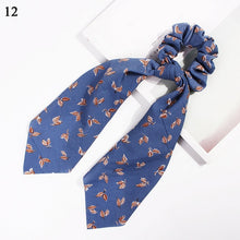 Load image into Gallery viewer, fashion summer Ponytail Scarf Elastic Hair Rope for Women Hair Bow Ties Scrunchies Hair Bands Flower Print Ribbon Hairbands