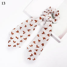 Load image into Gallery viewer, fashion summer Ponytail Scarf Elastic Hair Rope for Women Hair Bow Ties Scrunchies Hair Bands Flower Print Ribbon Hairbands