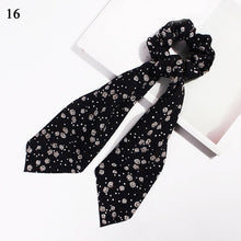 Load image into Gallery viewer, fashion summer Ponytail Scarf Elastic Hair Rope for Women Hair Bow Ties Scrunchies Hair Bands Flower Print Ribbon Hairbands