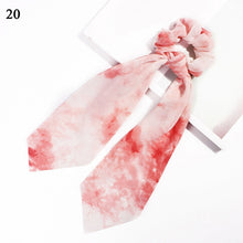 Load image into Gallery viewer, fashion summer Ponytail Scarf Elastic Hair Rope for Women Hair Bow Ties Scrunchies Hair Bands Flower Print Ribbon Hairbands