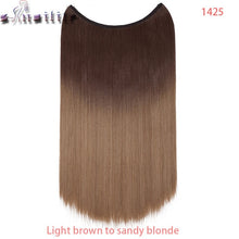 Load image into Gallery viewer, S-noilite 20 inch Invisible Wire No Clip One Piece Hair Extensions Secret Fish Line Hairpieces Silky Straight natural Synthetic