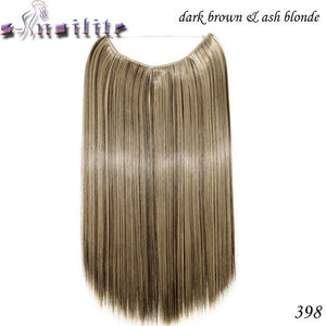 S-noilite 20 inch Invisible Wire No Clip One Piece Hair Extensions Secret Fish Line Hairpieces Silky Straight natural Synthetic