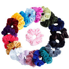 Load image into Gallery viewer, 10 Pcs/lot Soft Chiffon Velvet Satin Hair Scrunchie Floral Grip Loop Holder Stretchy Hair Band Leopard Women Hair Accessories