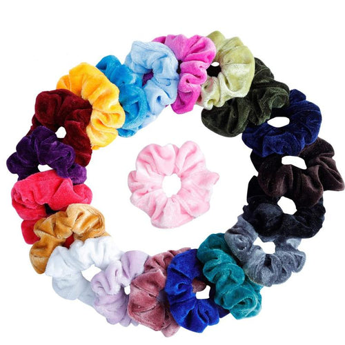 10 Pcs/lot Soft Chiffon Velvet Satin Hair Scrunchie Floral Grip Loop Holder Stretchy Hair Band Leopard Women Hair Accessories