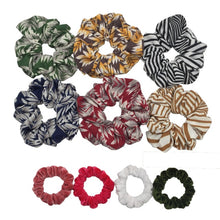 Load image into Gallery viewer, 10 Pcs/lot Soft Chiffon Velvet Satin Hair Scrunchie Floral Grip Loop Holder Stretchy Hair Band Leopard Women Hair Accessories