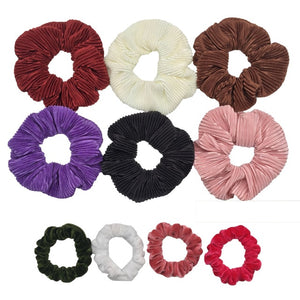 10 Pcs/lot Soft Chiffon Velvet Satin Hair Scrunchie Floral Grip Loop Holder Stretchy Hair Band Leopard Women Hair Accessories