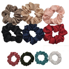 Load image into Gallery viewer, 10 Pcs/lot Soft Chiffon Velvet Satin Hair Scrunchie Floral Grip Loop Holder Stretchy Hair Band Leopard Women Hair Accessories