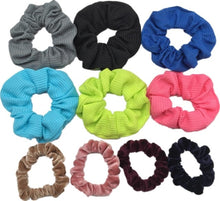 Load image into Gallery viewer, 10 Pcs/lot Soft Chiffon Velvet Satin Hair Scrunchie Floral Grip Loop Holder Stretchy Hair Band Leopard Women Hair Accessories