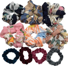 Load image into Gallery viewer, 10 Pcs/lot Soft Chiffon Velvet Satin Hair Scrunchie Floral Grip Loop Holder Stretchy Hair Band Leopard Women Hair Accessories