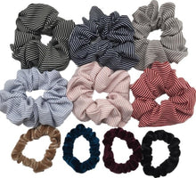 Load image into Gallery viewer, 10 Pcs/lot Soft Chiffon Velvet Satin Hair Scrunchie Floral Grip Loop Holder Stretchy Hair Band Leopard Women Hair Accessories