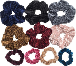 10 Pcs/lot Soft Chiffon Velvet Satin Hair Scrunchie Floral Grip Loop Holder Stretchy Hair Band Leopard Women Hair Accessories