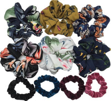 Load image into Gallery viewer, 10 Pcs/lot Soft Chiffon Velvet Satin Hair Scrunchie Floral Grip Loop Holder Stretchy Hair Band Leopard Women Hair Accessories