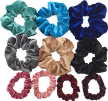 Load image into Gallery viewer, 10 Pcs/lot Soft Chiffon Velvet Satin Hair Scrunchie Floral Grip Loop Holder Stretchy Hair Band Leopard Women Hair Accessories