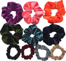 Load image into Gallery viewer, 10 Pcs/lot Soft Chiffon Velvet Satin Hair Scrunchie Floral Grip Loop Holder Stretchy Hair Band Leopard Women Hair Accessories