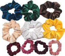 Load image into Gallery viewer, 10 Pcs/lot Soft Chiffon Velvet Satin Hair Scrunchie Floral Grip Loop Holder Stretchy Hair Band Leopard Women Hair Accessories