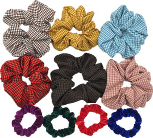 10 Pcs/lot Soft Chiffon Velvet Satin Hair Scrunchie Floral Grip Loop Holder Stretchy Hair Band Leopard Women Hair Accessories