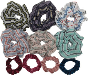 10 Pcs/lot Soft Chiffon Velvet Satin Hair Scrunchie Floral Grip Loop Holder Stretchy Hair Band Leopard Women Hair Accessories