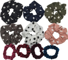 Load image into Gallery viewer, 10 Pcs/lot Soft Chiffon Velvet Satin Hair Scrunchie Floral Grip Loop Holder Stretchy Hair Band Leopard Women Hair Accessories