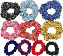 Load image into Gallery viewer, 10 Pcs/lot Soft Chiffon Velvet Satin Hair Scrunchie Floral Grip Loop Holder Stretchy Hair Band Leopard Women Hair Accessories