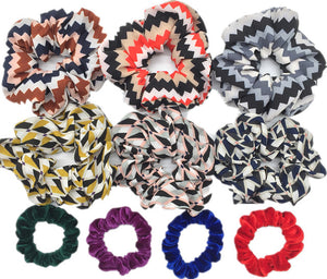 10 Pcs/lot Soft Chiffon Velvet Satin Hair Scrunchie Floral Grip Loop Holder Stretchy Hair Band Leopard Women Hair Accessories