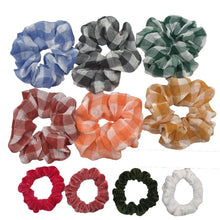 Load image into Gallery viewer, 10 Pcs/lot Soft Chiffon Velvet Satin Hair Scrunchie Floral Grip Loop Holder Stretchy Hair Band Leopard Women Hair Accessories