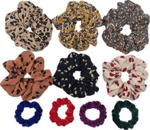 Load image into Gallery viewer, 10 Pcs/lot Soft Chiffon Velvet Satin Hair Scrunchie Floral Grip Loop Holder Stretchy Hair Band Leopard Women Hair Accessories