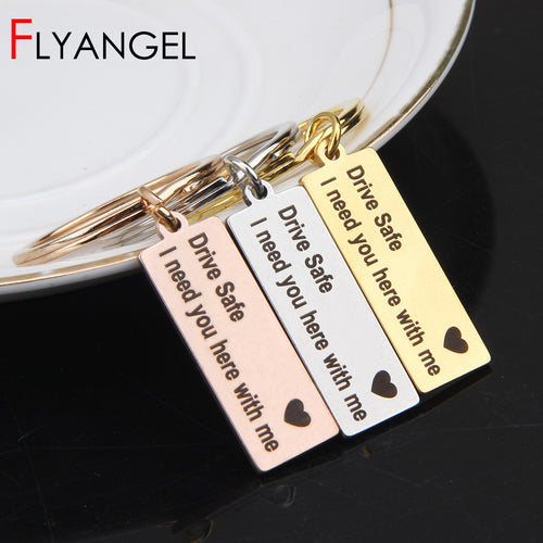 Engraved Keyring Drive Safe I Need You Here With Me Keychain Couples Boyfriend Girlfriend Gift New Driver Key Chain